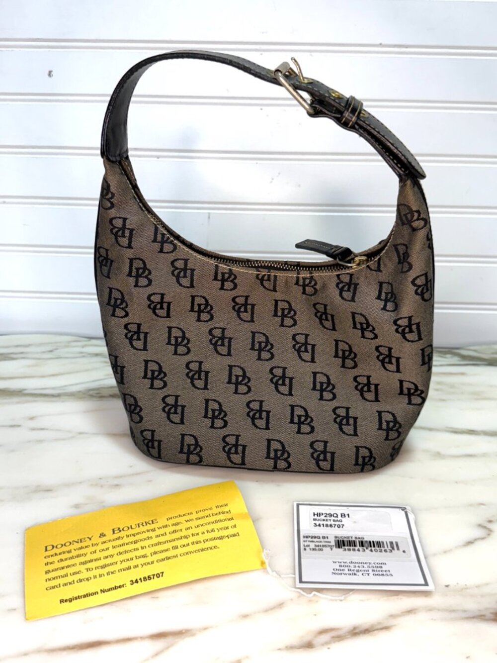 Dooney & Bourke DB Monogram Y2K Bucket Mini Shoulder Bag w Tag - Picture 5 of 14